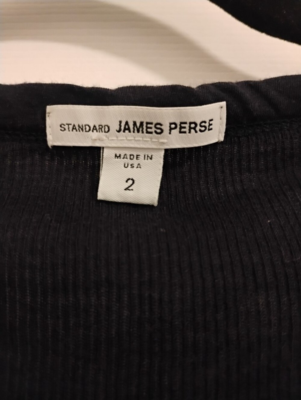 James Perse Women's Black Skinny Deep V Tee Longsleeve Top Size 2 Style WVA3040 - Picture 5 of 7